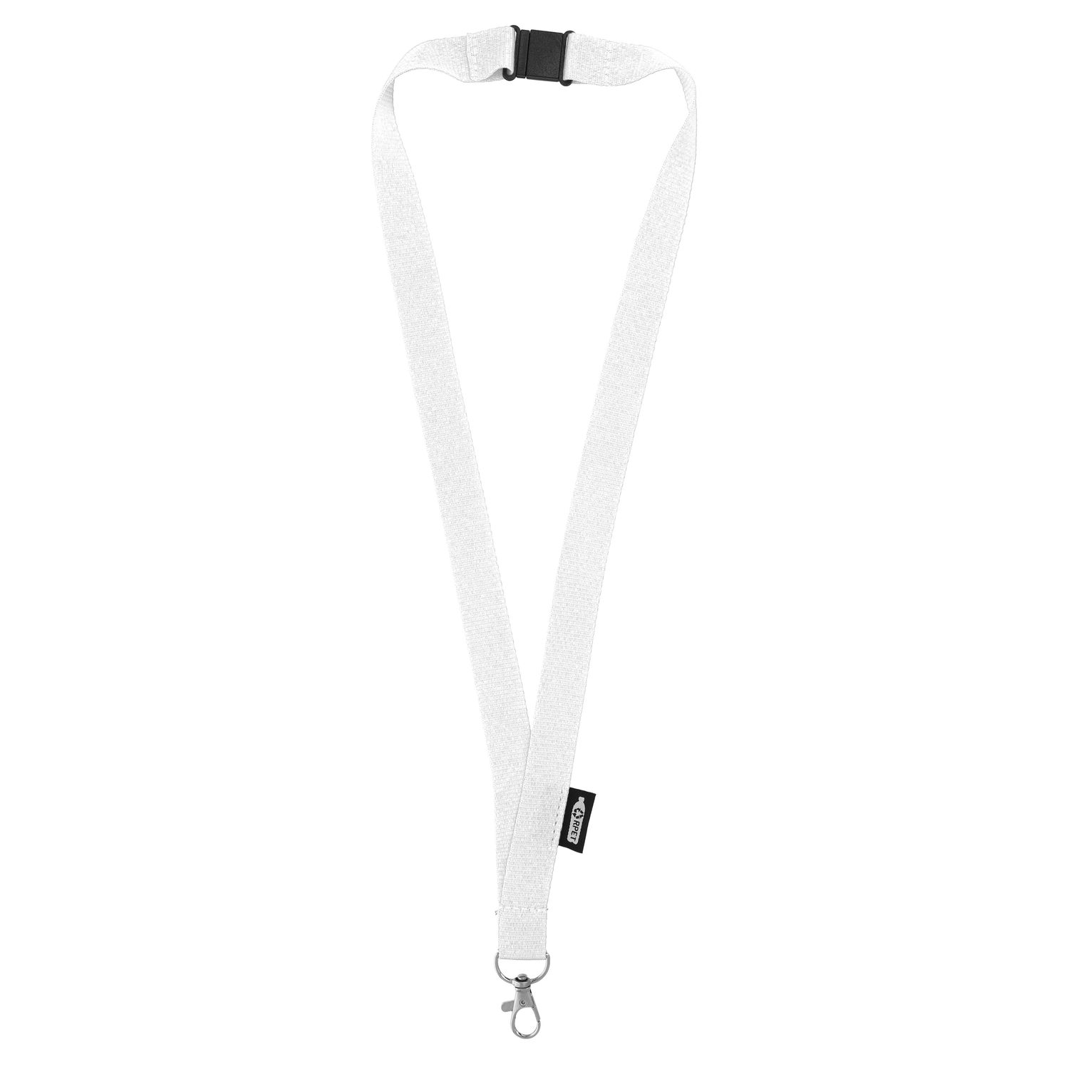 R-PET-lanyard, Kleur: Wit