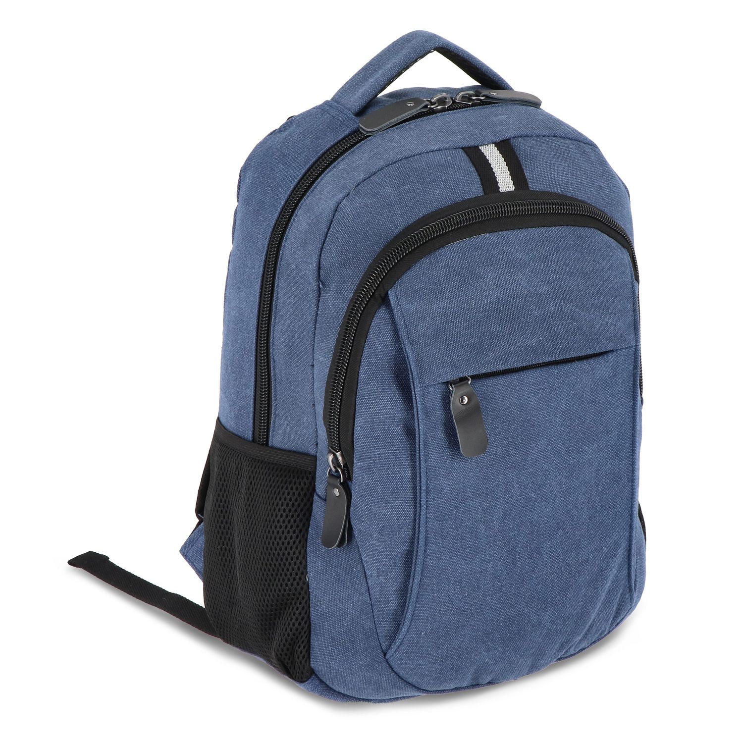 Gerecycled katoenen canvas rugzak Harper, Kleur: Donkerblauw