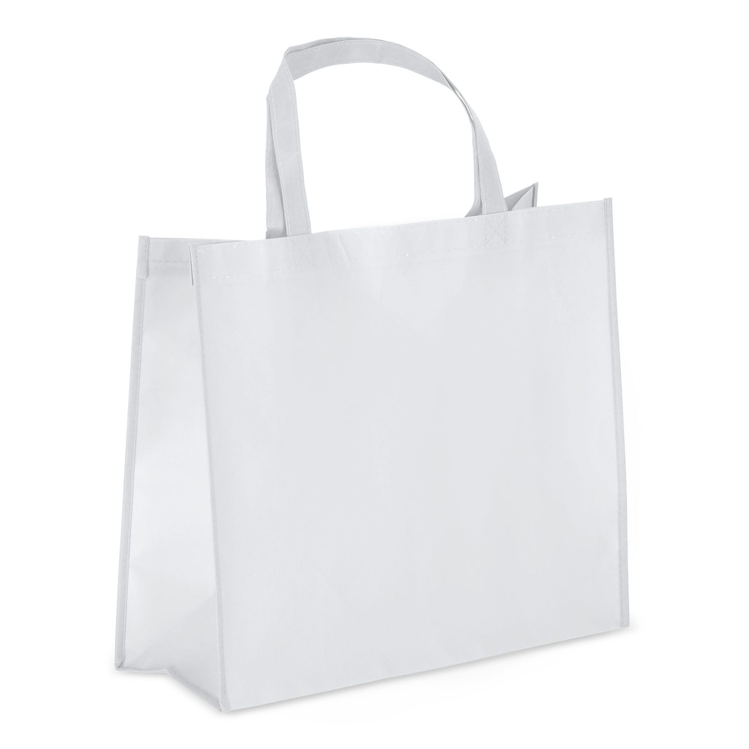 R-PET Draagtas gelamineerd non-woven 40 x 16 x 35cm 105g/m², Kleur: Wit