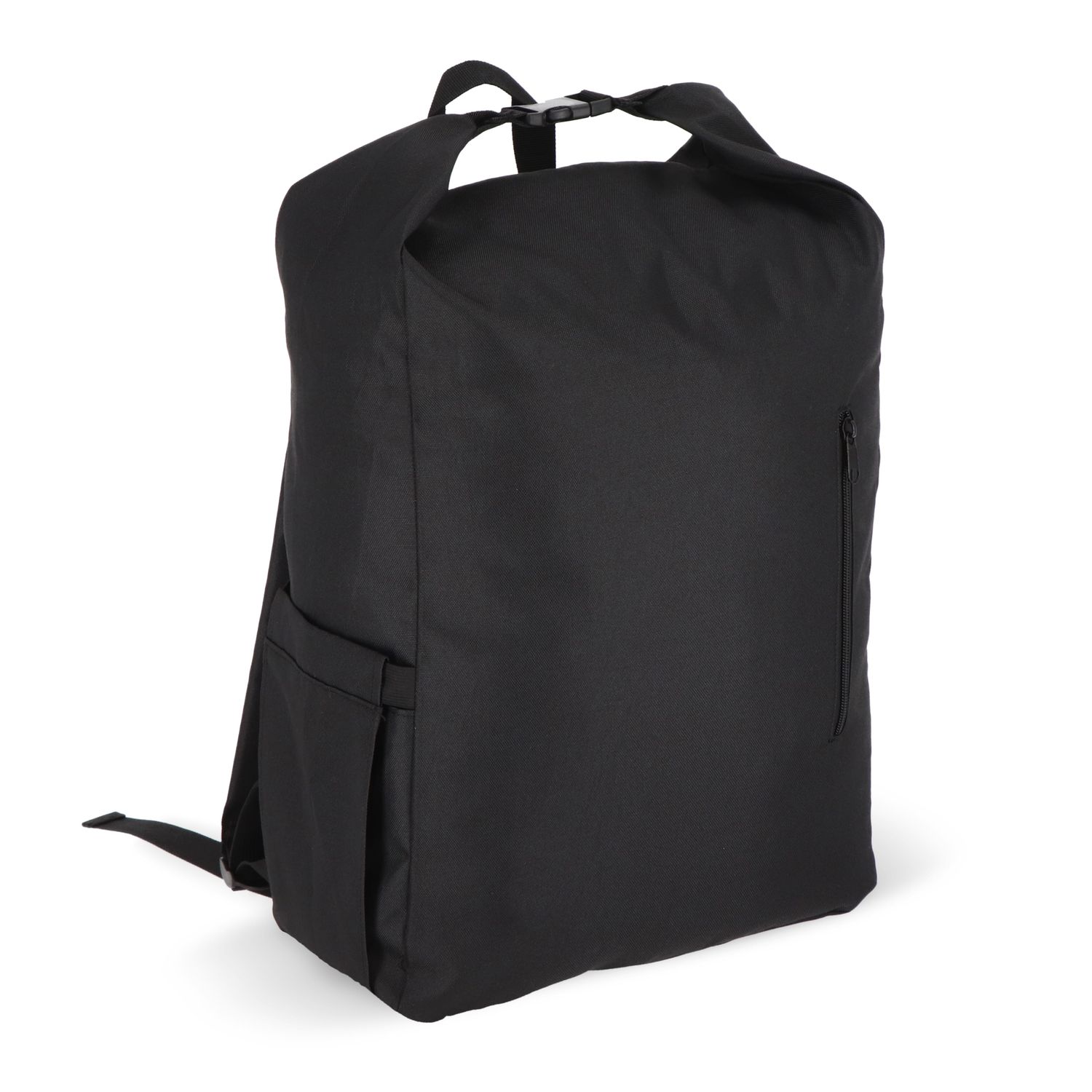 R-PET 600D Rolltop gesp rugzak 20L, Kleur: Zwart