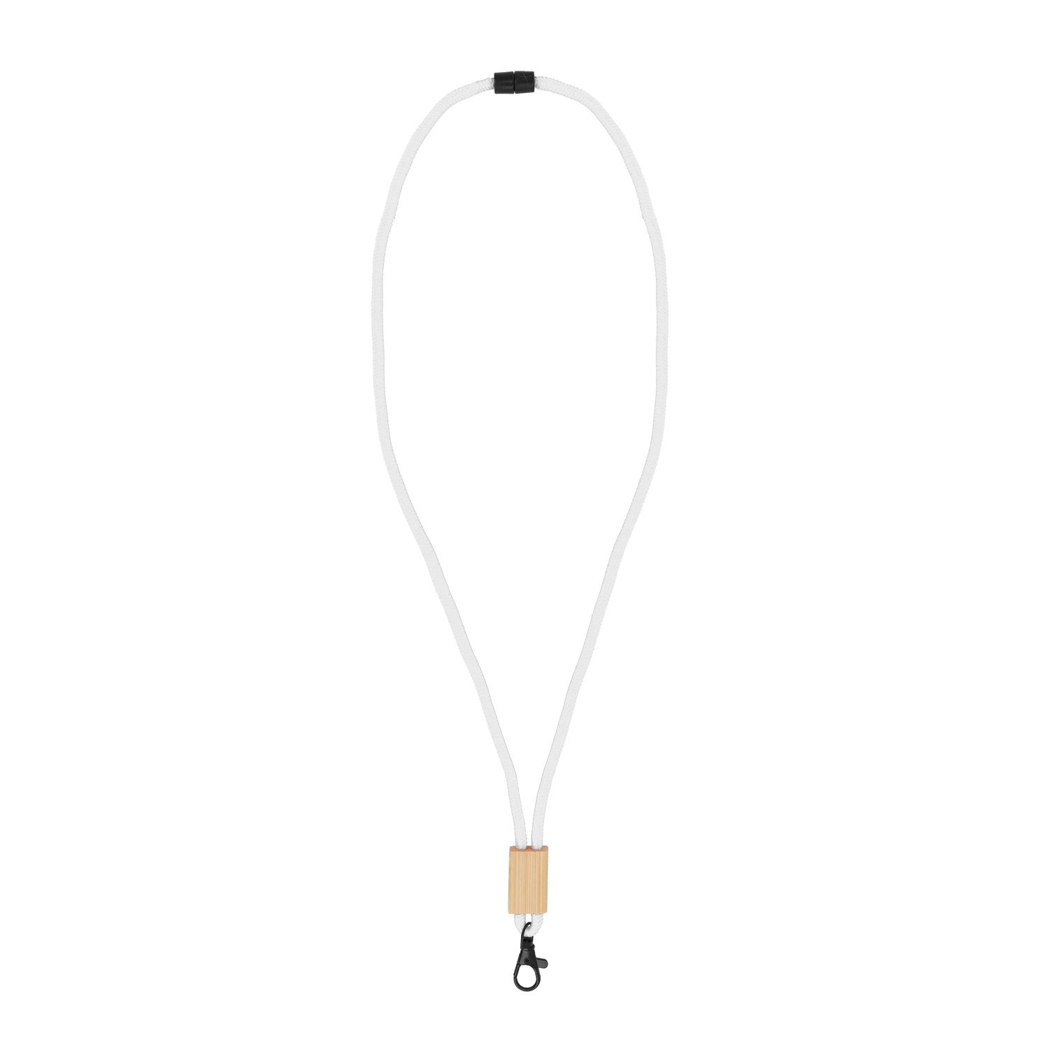 R-PET paracord lanyard, Kleur: Wit