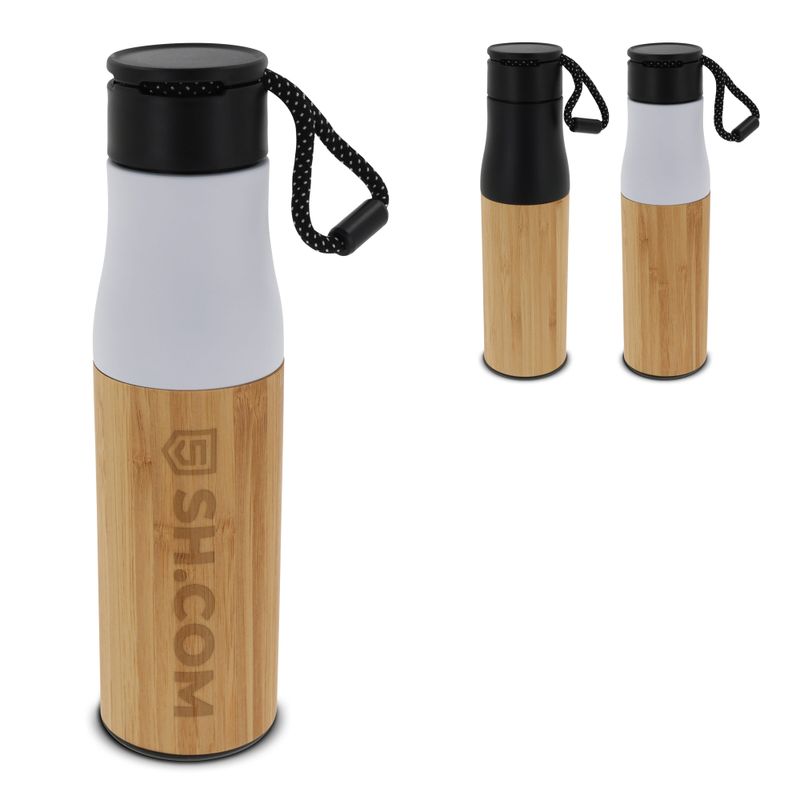Thermofles met touw bamboe 500ml