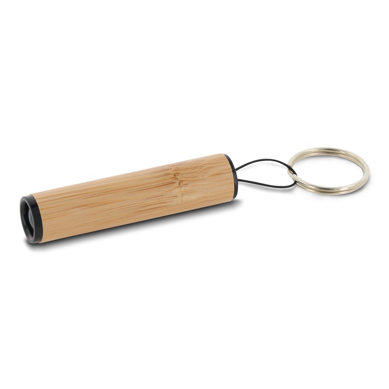 Zaklamp sleutelhanger bamboe, Kleur: Hout