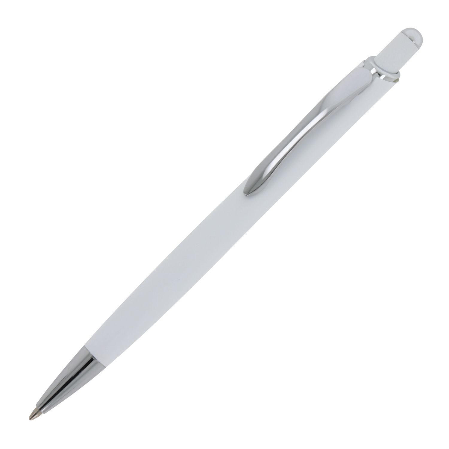 Balpen Monaco Metaal soft touch, Kleur: Wit