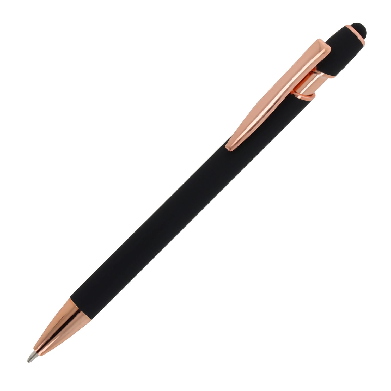 Balpen Paris Luxe Metaal rubberised, Kleur: Zwart