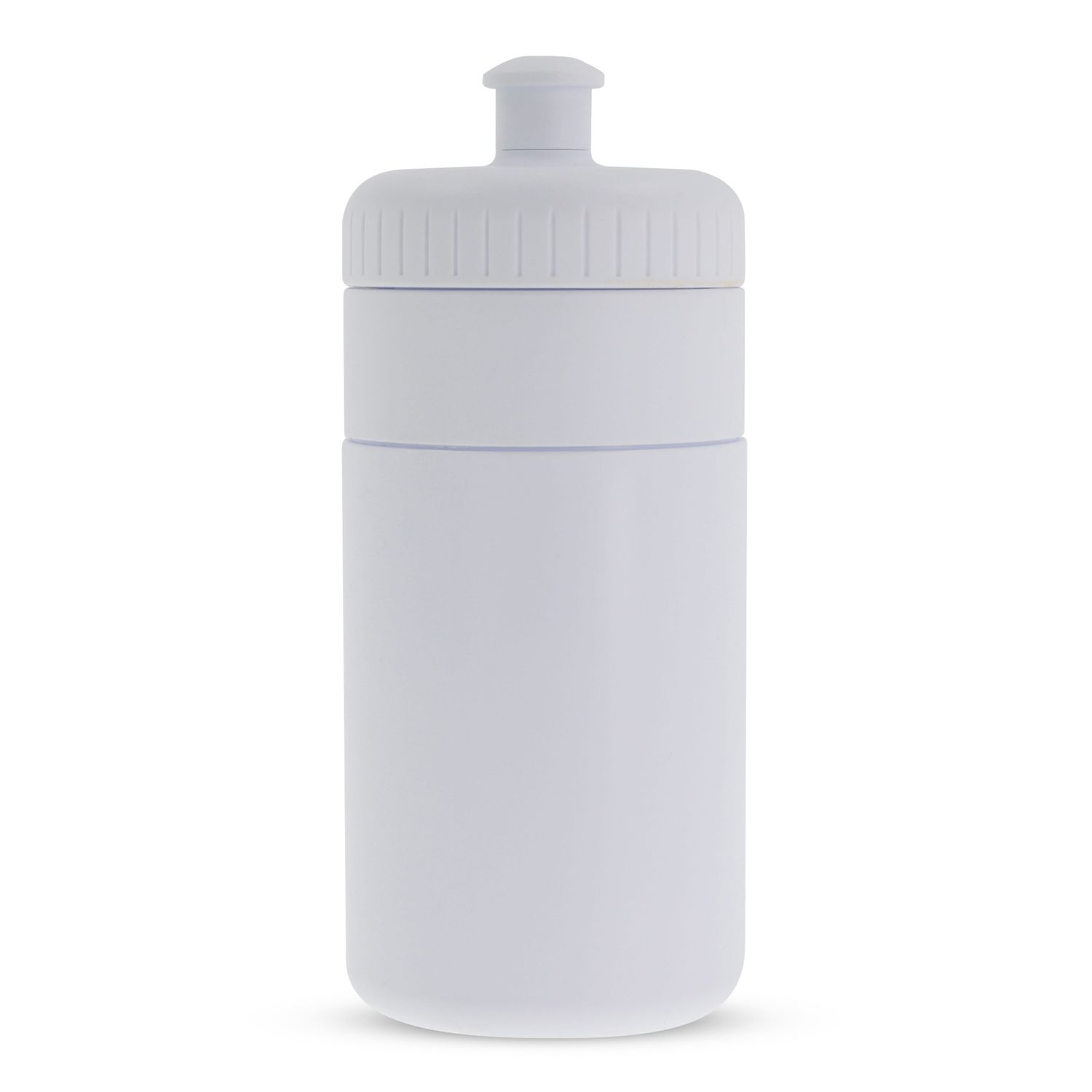 Sportbidon met rand 500ml, Kleur: Wit / Wit