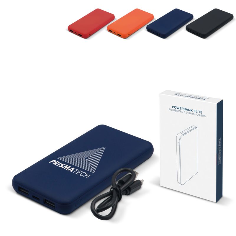 Elite Rubberized Powerbank 8000mAh