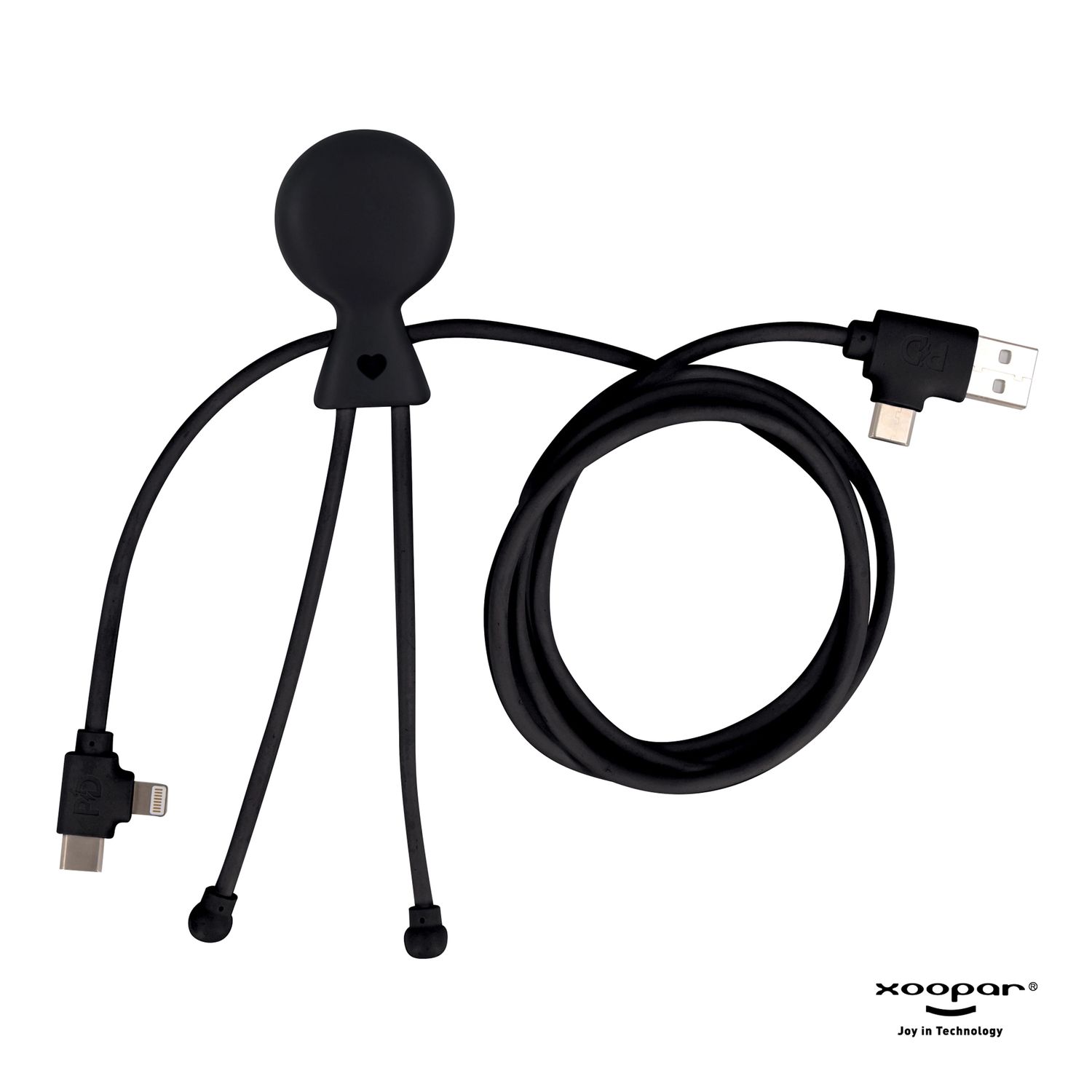 2089 | Xoopar Mr. Bio Long Power Delivery Oplaadkabel, Kleur: Zwart