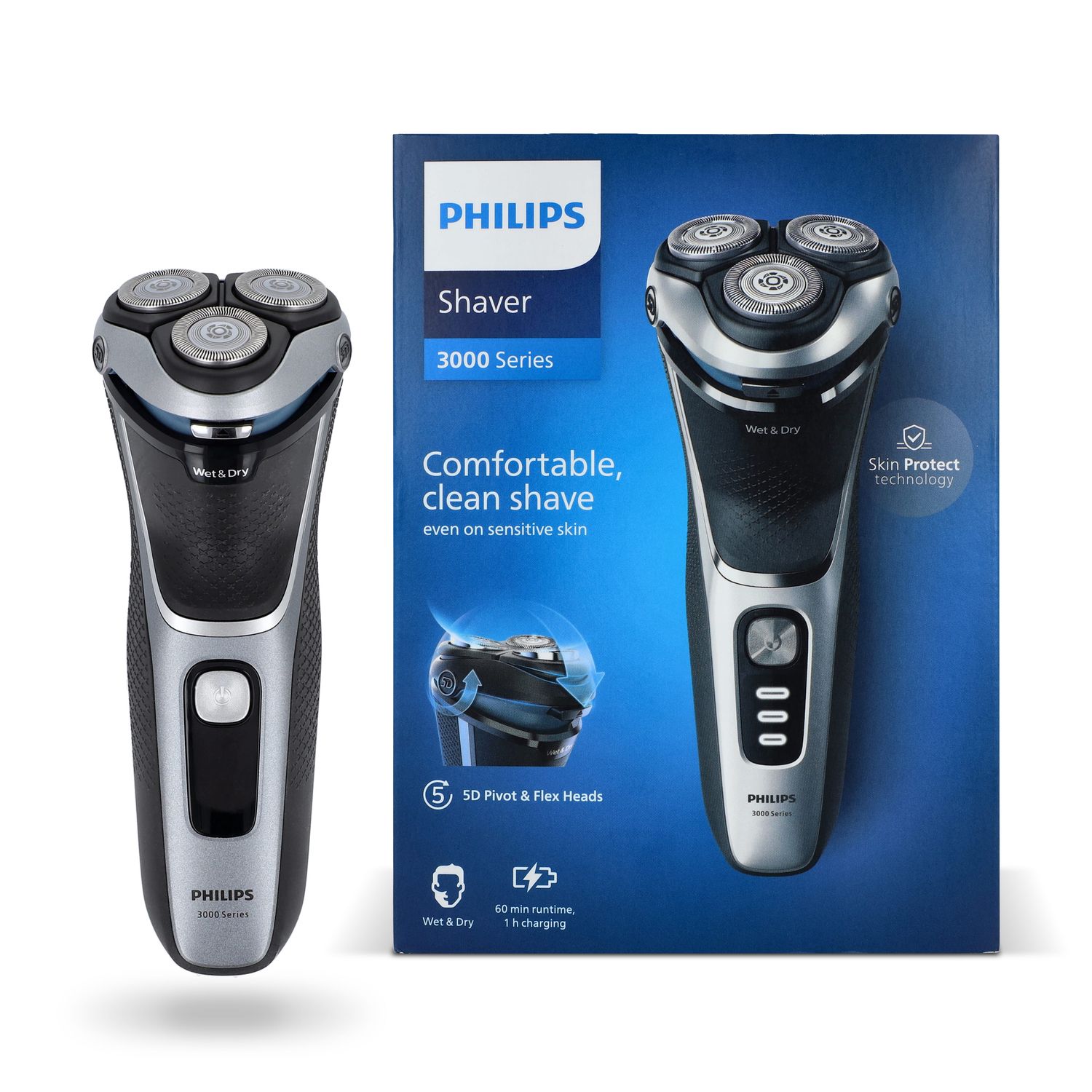 S3341|PhilipsElektrisch scheerapparaat voor nat en droog scheren, Kleur: Zwart
