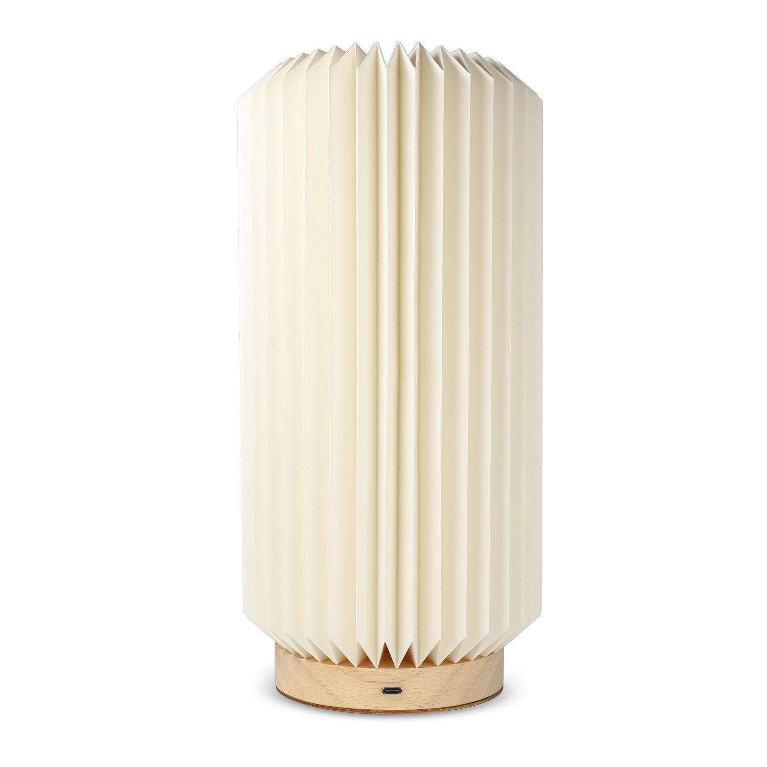 Coollux vouwbare papieren  LED lamp Aurora Tall op houten voet, 32cm, Kleur: Natuur