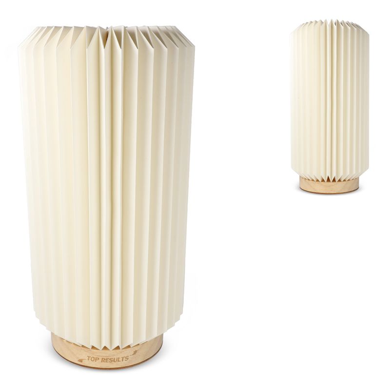 Coollux vouwbare papieren  LED lamp Aurora Tall op houten voet, 32cm