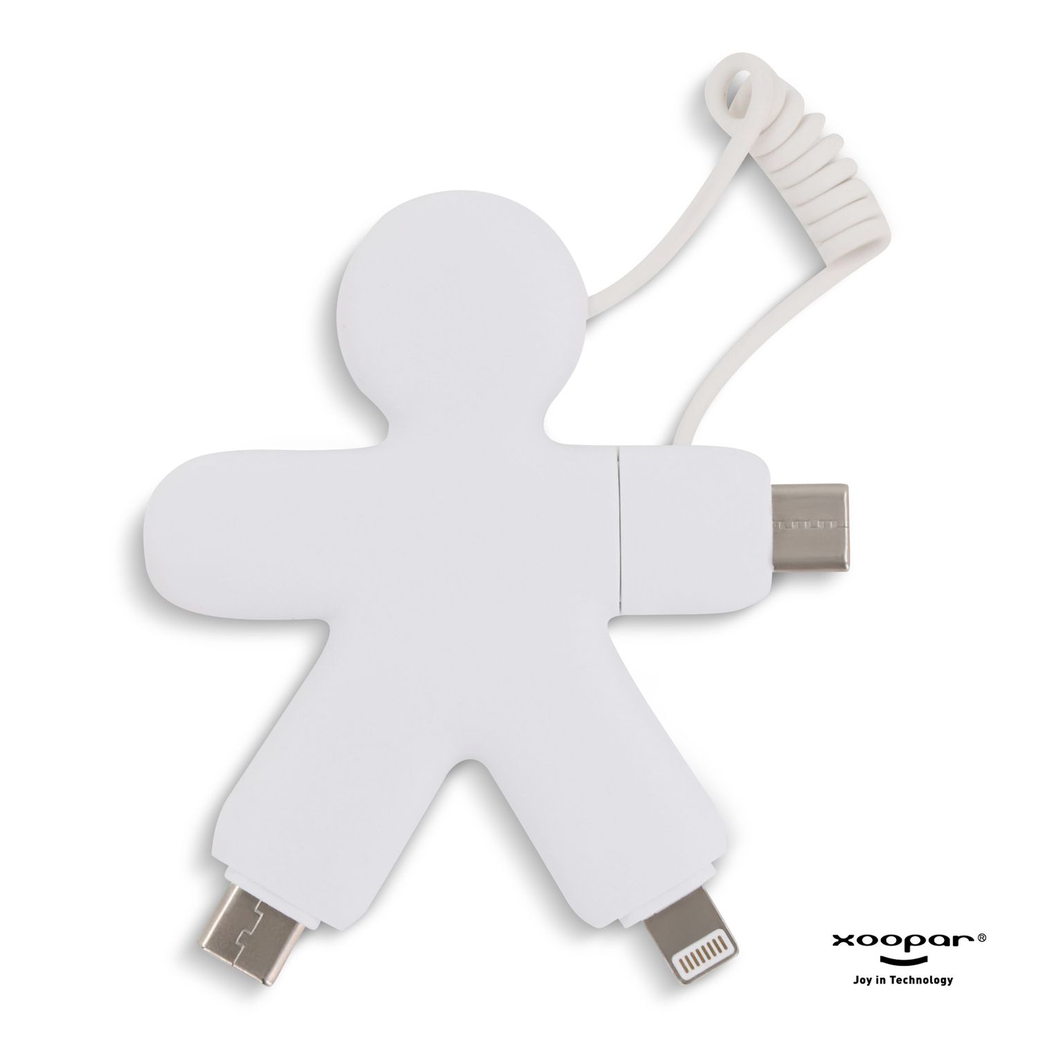 2064 | Xoopar Buddy Eco Charging Cable, Kleur: Wit