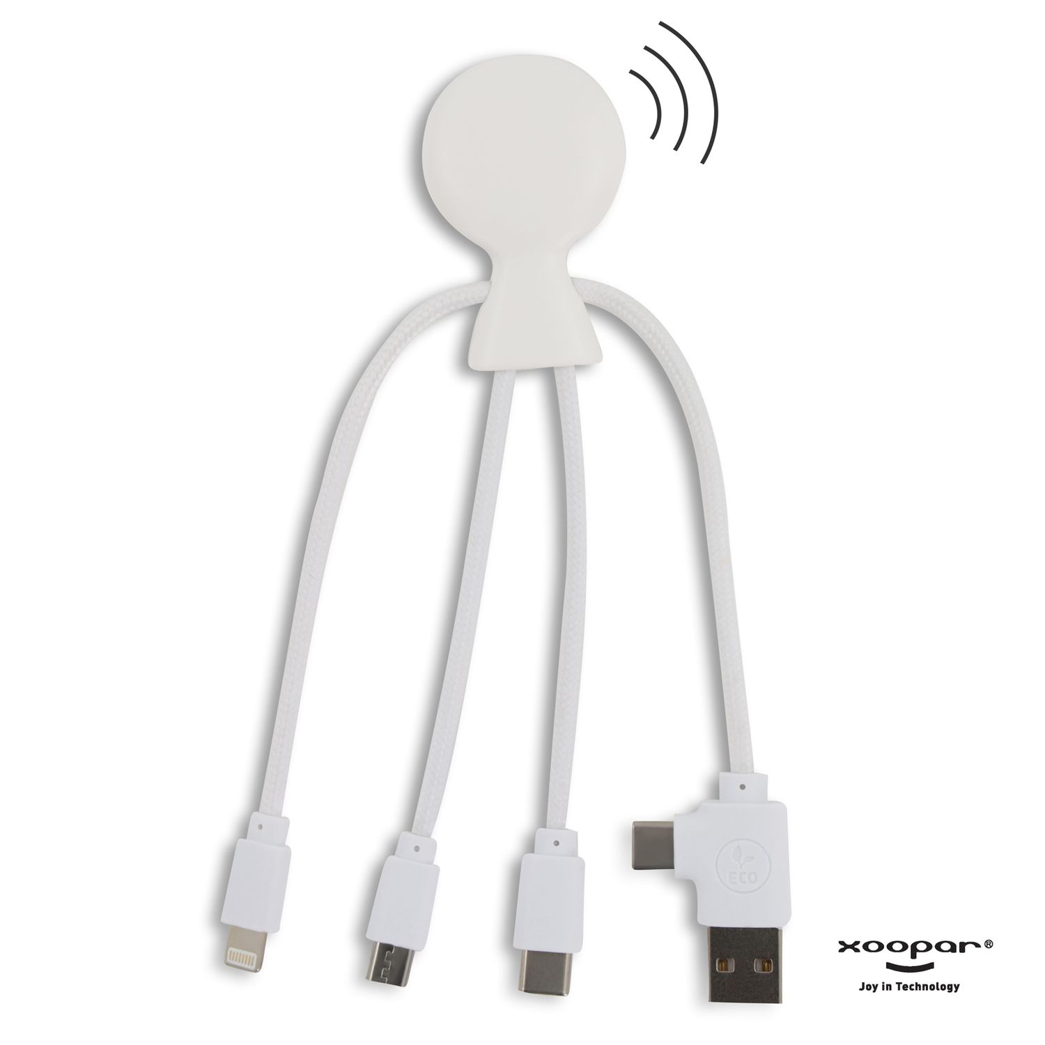 2099 | Xoopar Mr. Bio Smart Oplaadkabel met NFC, Kleur: Wit