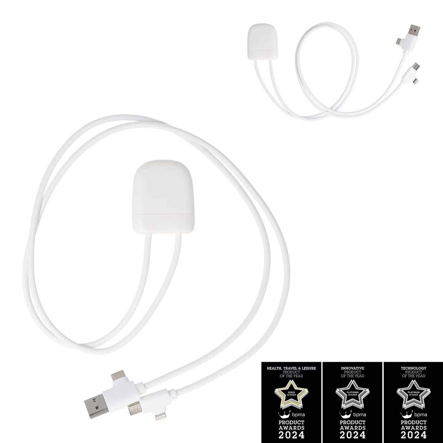 4034 - Xoopar Ice-Tag kabel voorzien van Find My tracker, Kleur: Wit