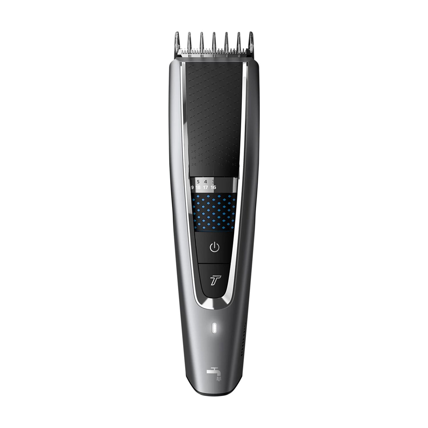 HC7650|Philips snoerloze afspoelbare tondeuse met accessoires, Kleur: Donker gun metal