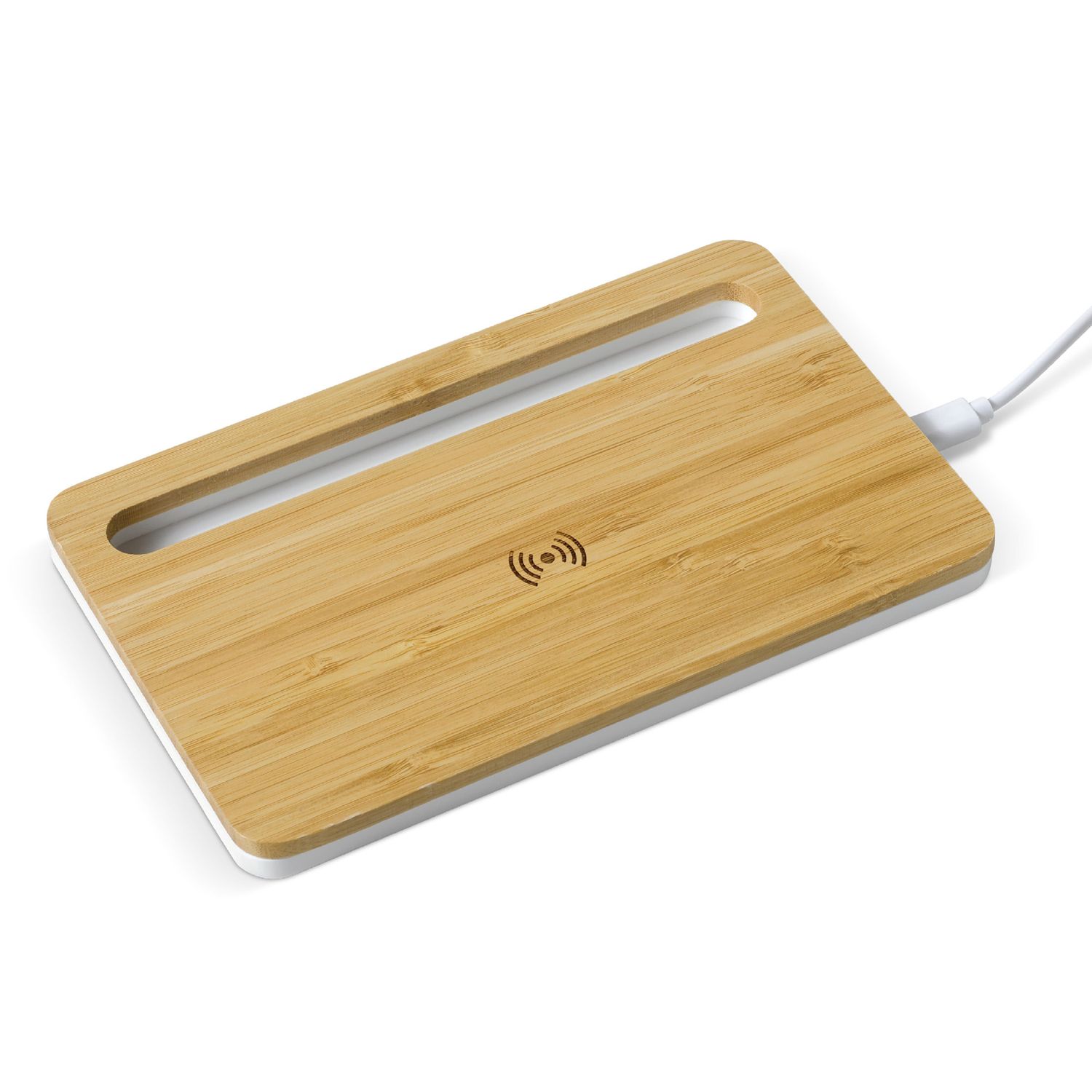 Draadloos oplaadstation bamboe 5W, Kleur: Hout