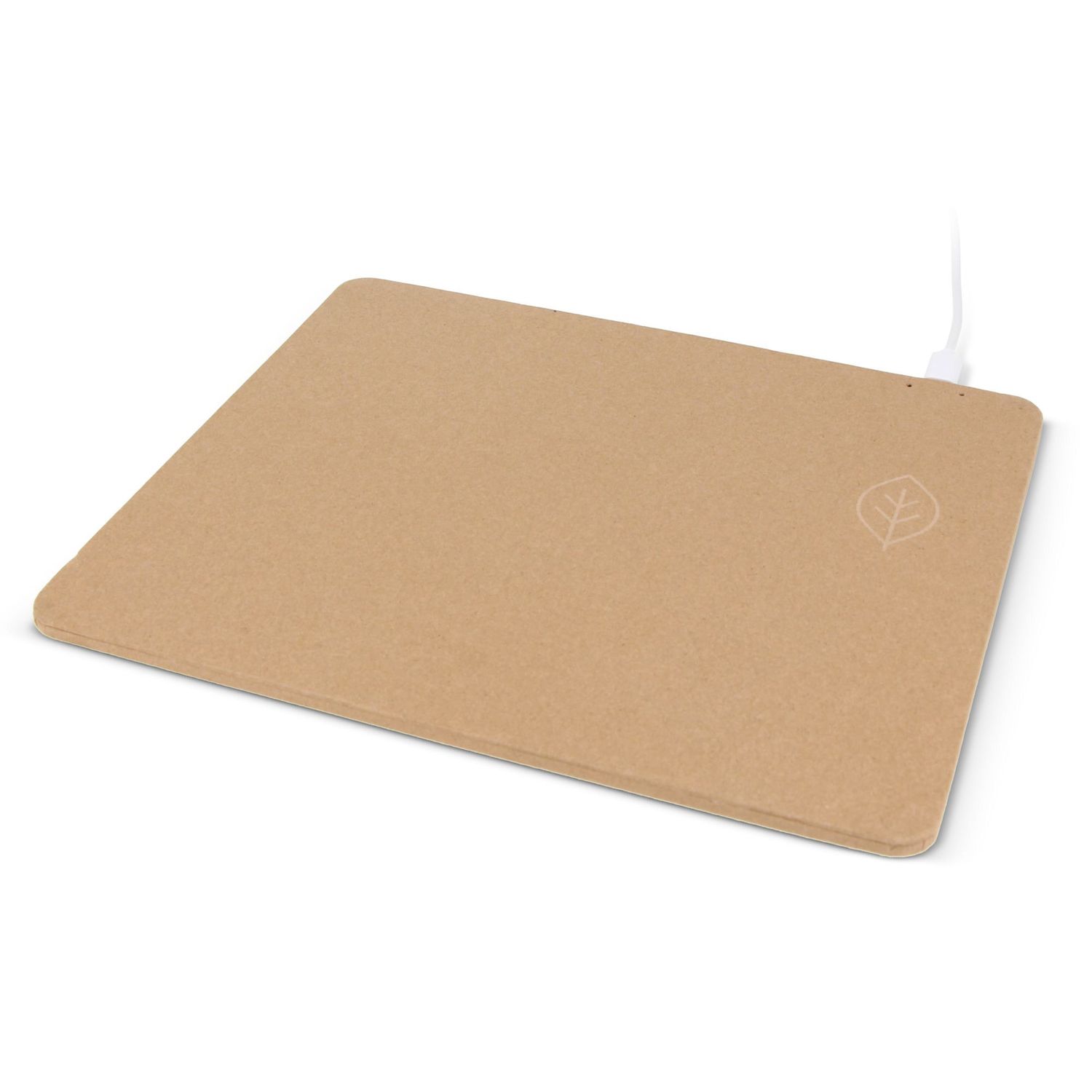 Muismat met draadloze oplader van gerecycled papier, Kleur: Natuur