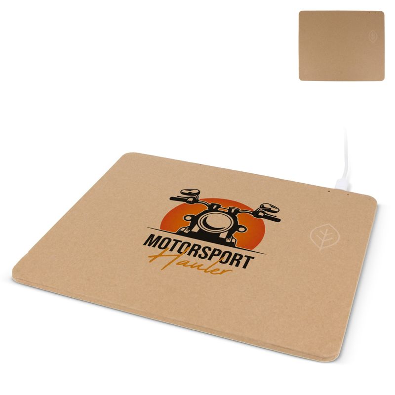 Muismat met draadloze oplader van gerecycled papier