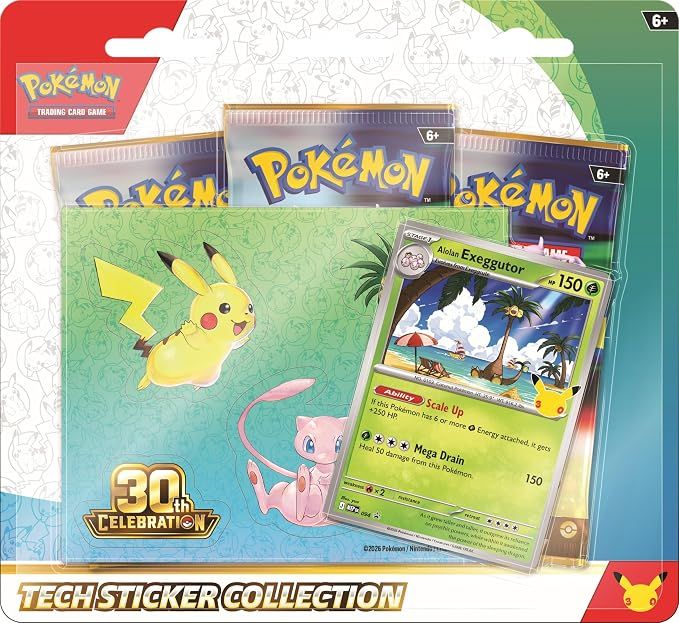 POKEMON 30TH CELEBRATION TECH STICKER COLLECTION
