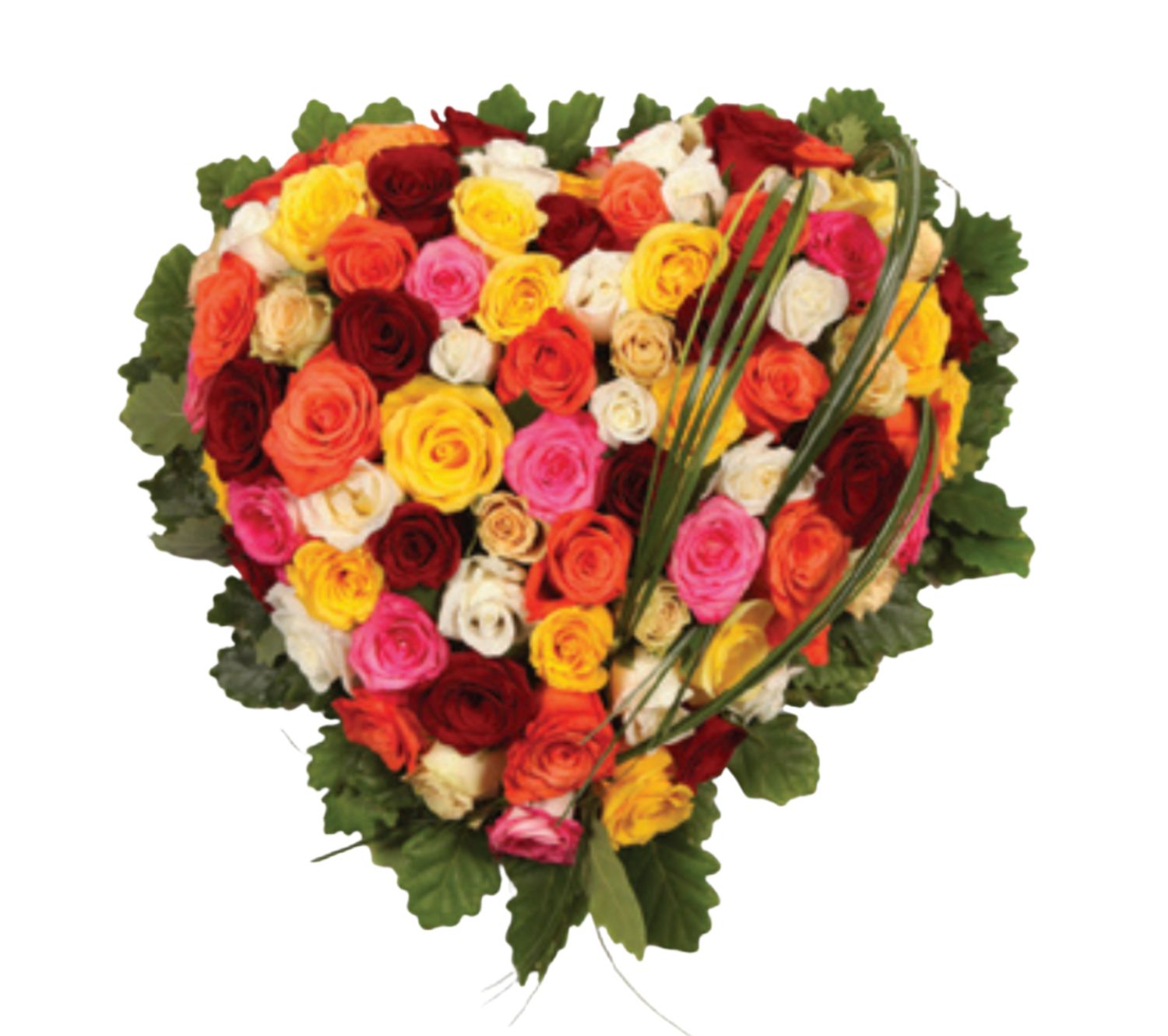 Coeur de roses variées