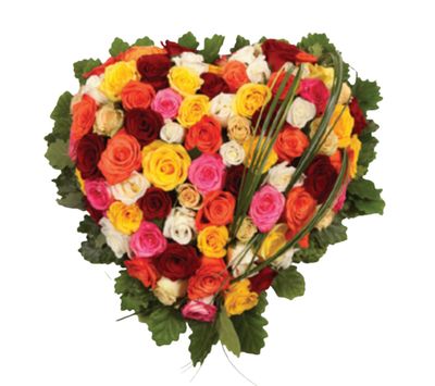 Coeur de roses variées Coeur de roses variées