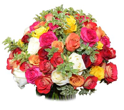 Bouquet rond de roses variées Bouquet rond de roses variées