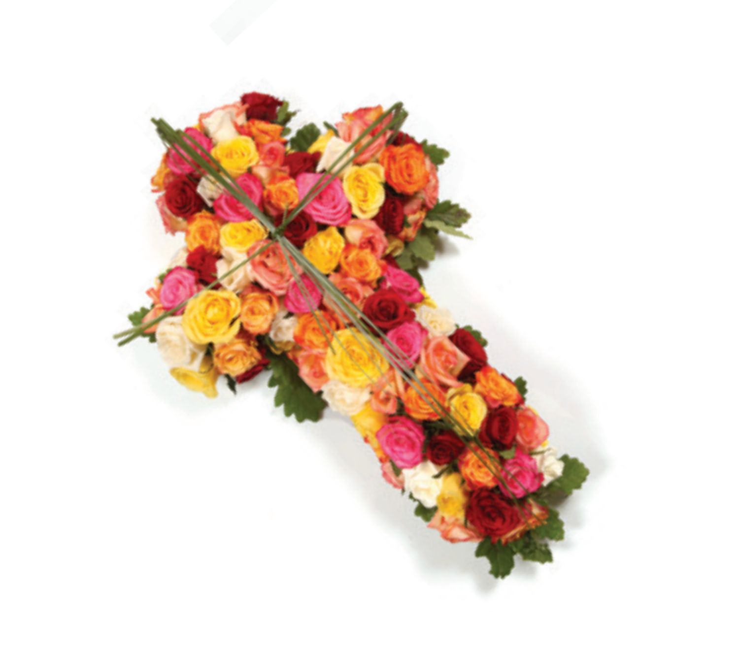 Croix de roses variées
