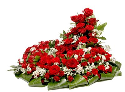 Couronne à plat de roses rouges Couronne à plat de roses rouges