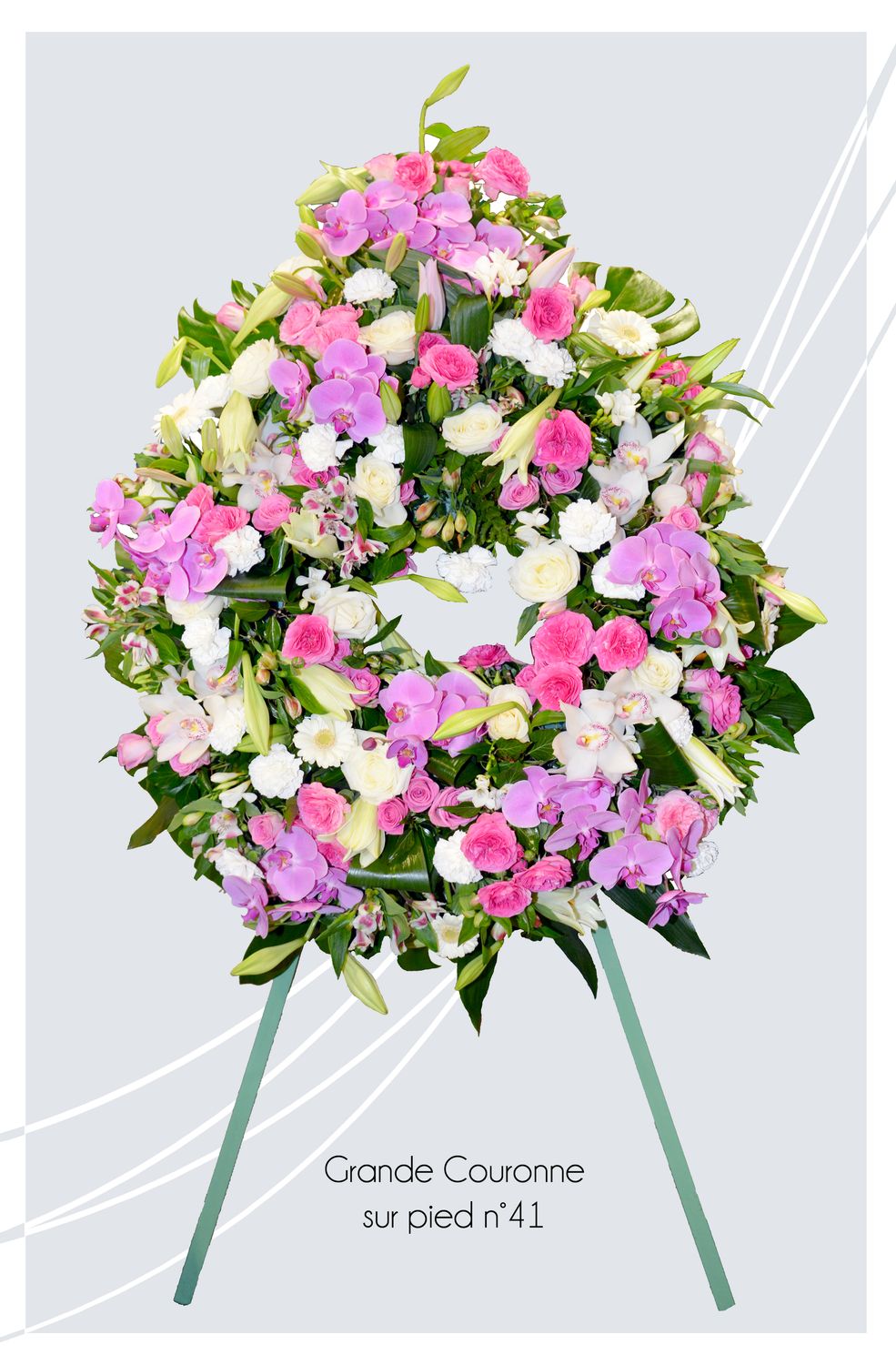 Grande couronne sur pied