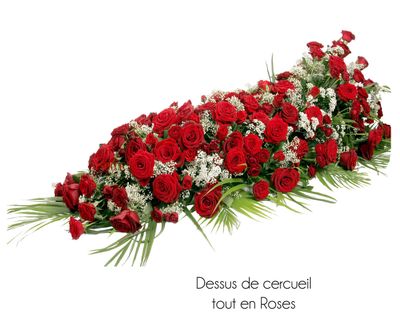 Dessus de cercueil roses rouges Dessus de cercueil roses rouges