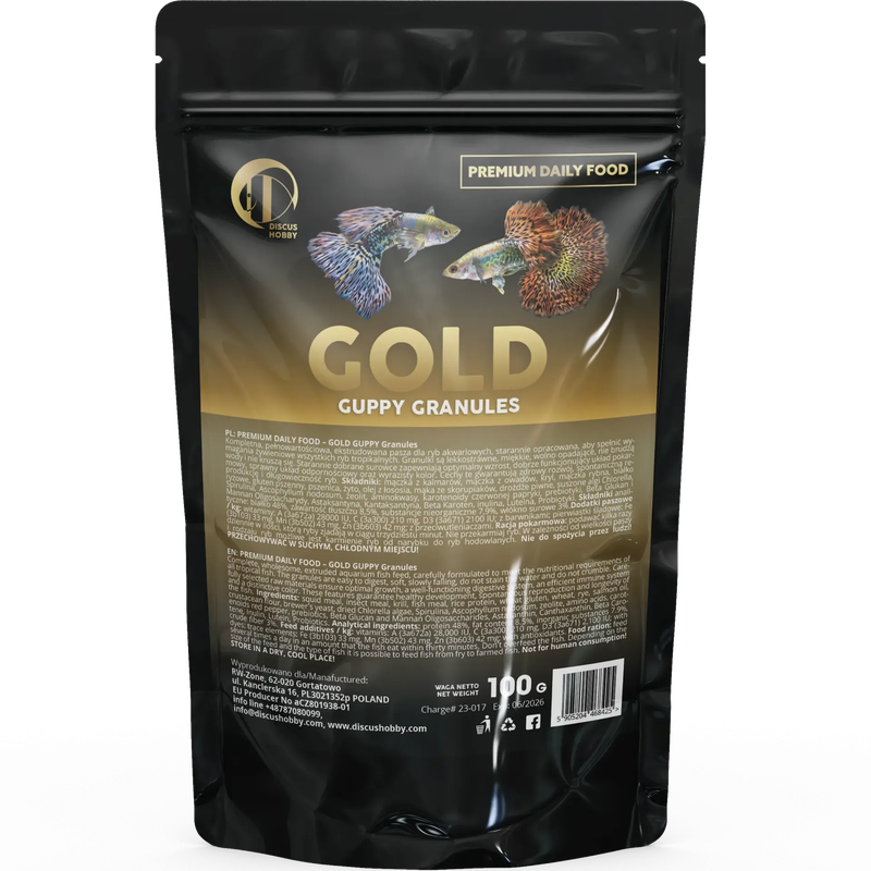 Premium Daily Food - Gold Guppy Granules 100 gram