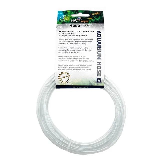 HS AQUA luchtslang transparant 4-6mm 2,5 meter
