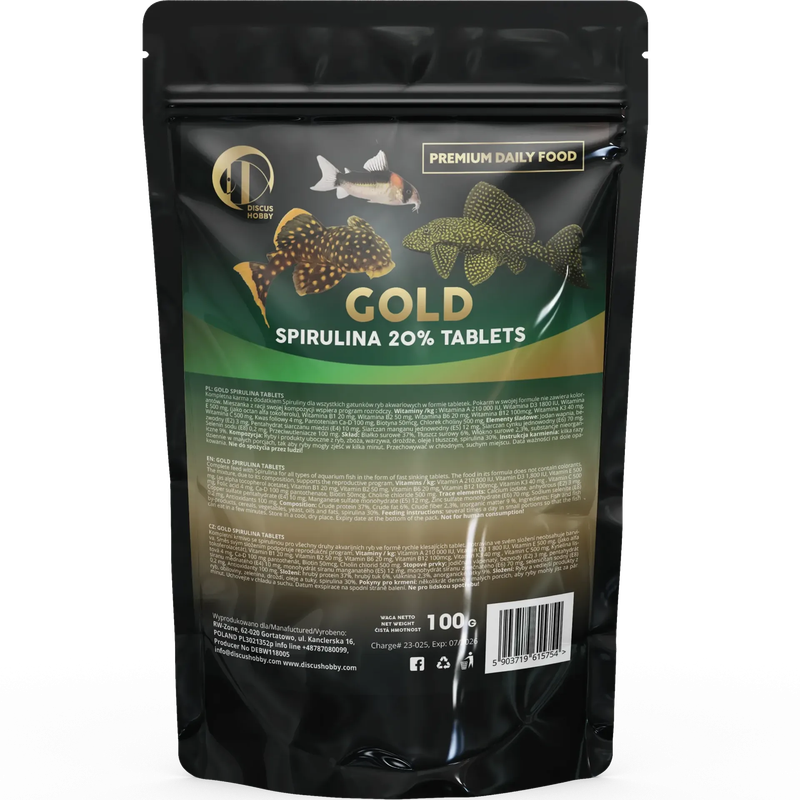 Premium Daily Food - Gold Spirulina 20 % Tablets 100 gram
