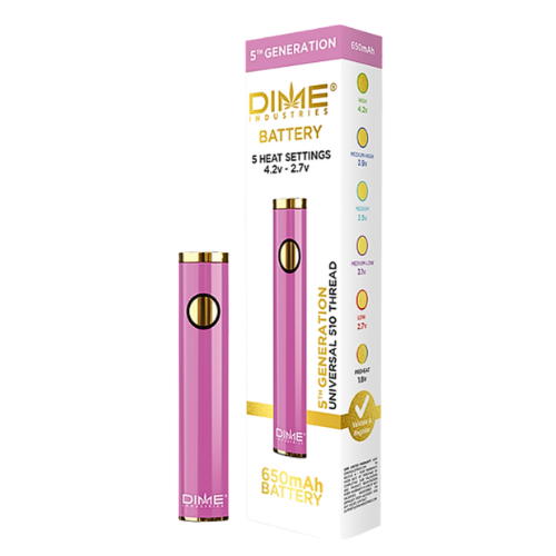 Dime Industries - 5th Generation 510 Thread Battery "Pink"