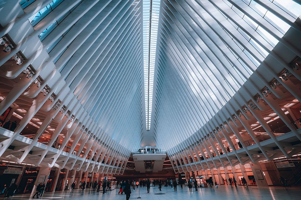 The Oculus NYC Interior - Modern White Architecture Print
