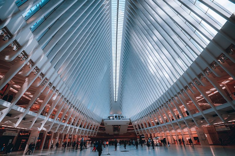 The Oculus NYC Interior - Modern White Architecture Print