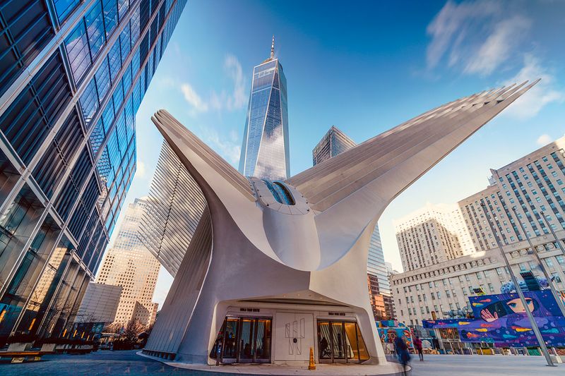 Iconic NYC Skyline - Oculus &amp; One World Trade Center Art