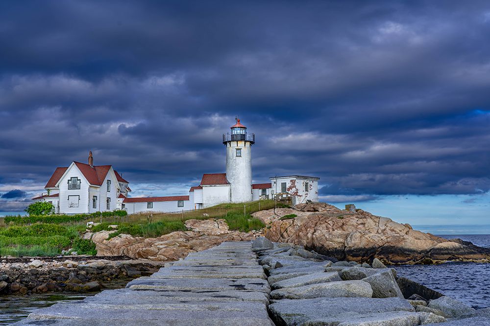 Eastern Point Lighthouse - Stormy Coastal Art