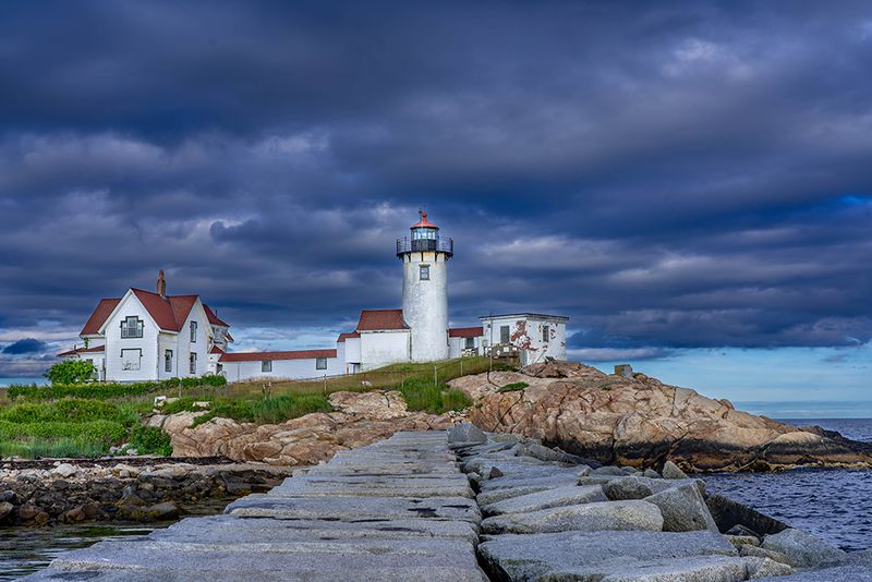 Eastern Point Lighthouse - Stormy Coastal Art