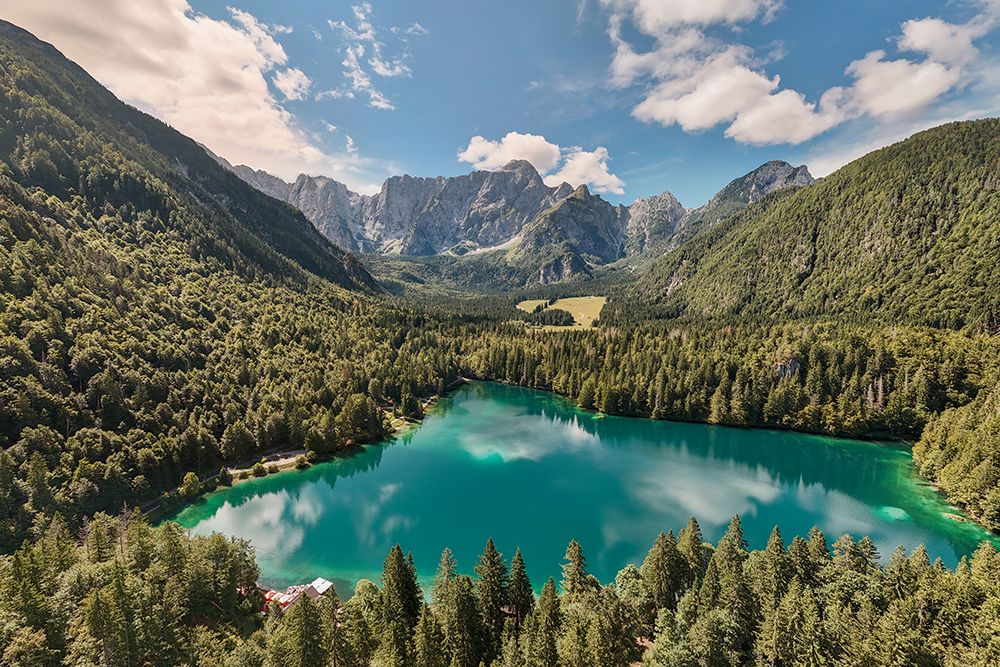 Alpine Turquoise Lake - Aerial Mountain View Art