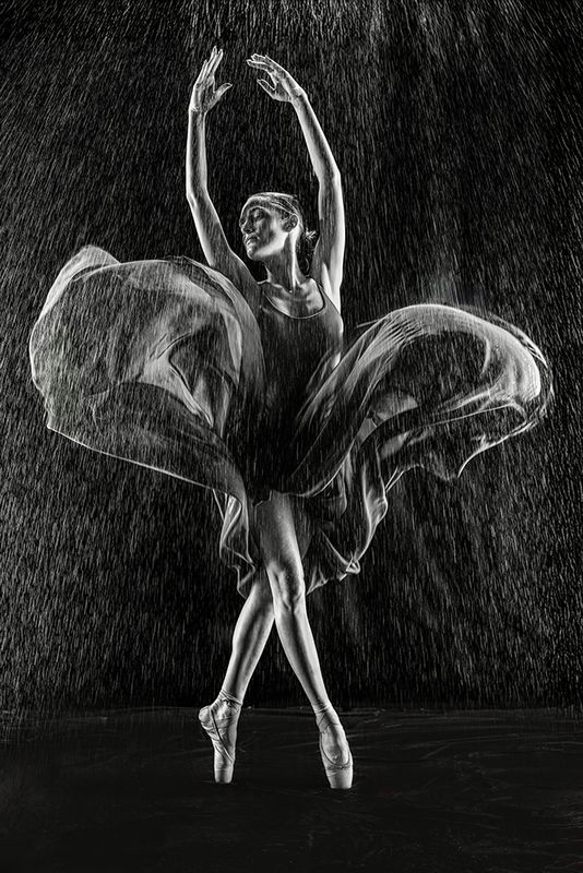 Dancing in the Rain - Dramatic Ballerina Art