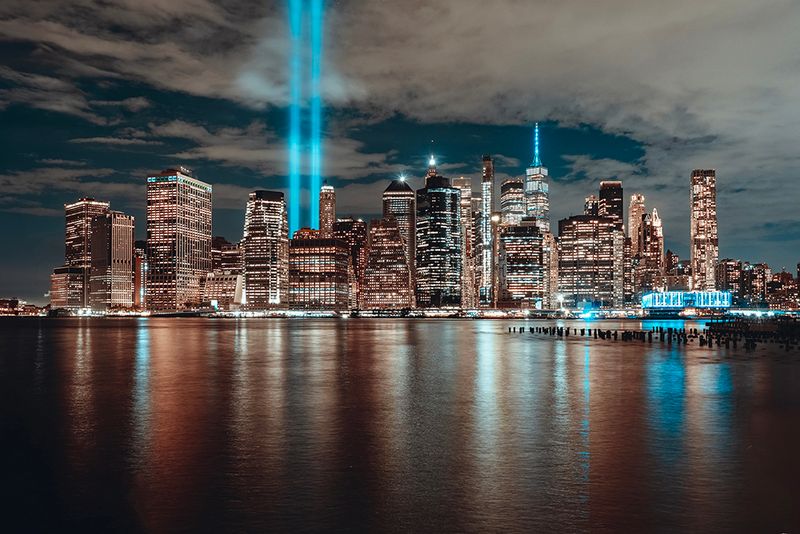 9/11 Memorial Tribute in Light - NYC Skyline Art