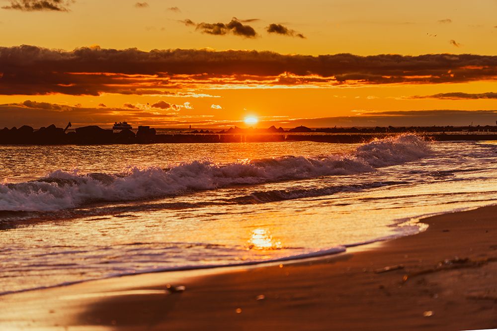Golden Hour Ocean Waves - Sunset Beach Nature Photography Print