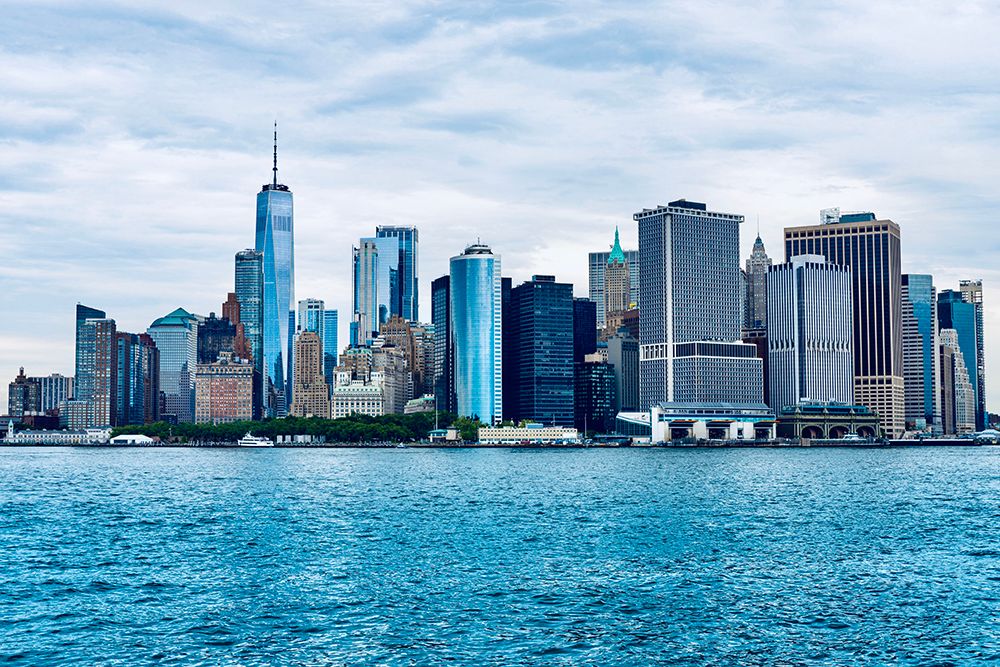 New York City Skyline from Hudson River - Modern Urban Photography Print