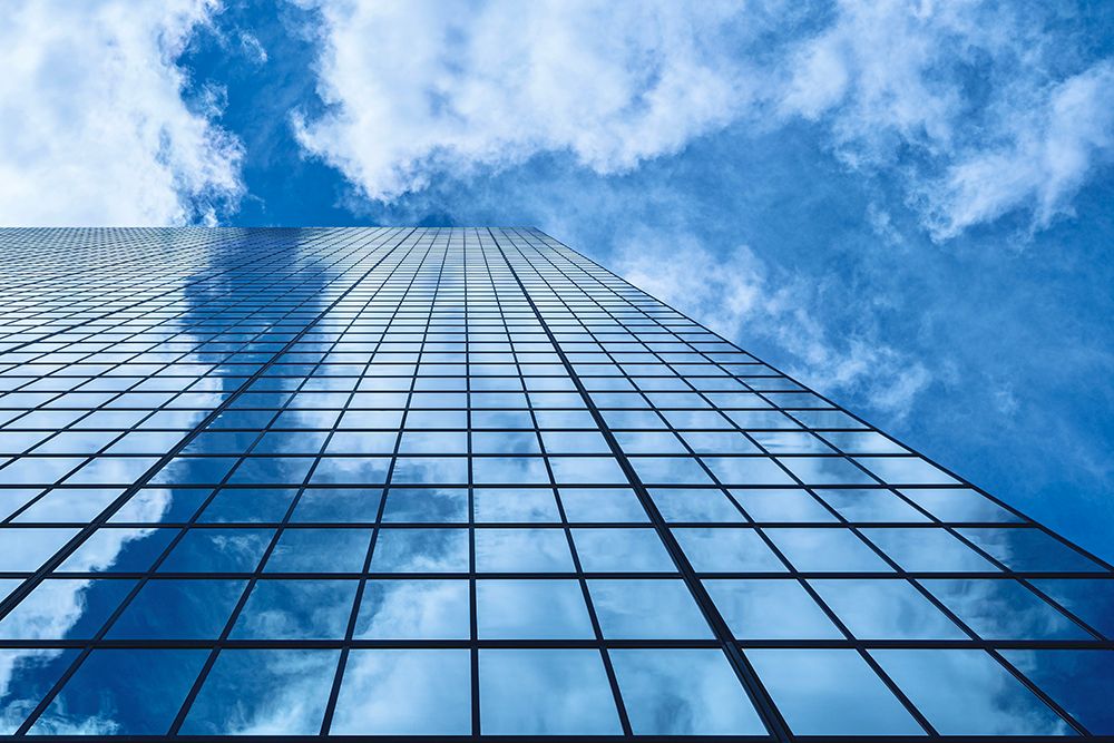 Sky High Reflections - Modern Glass Skyscraper Photography Print