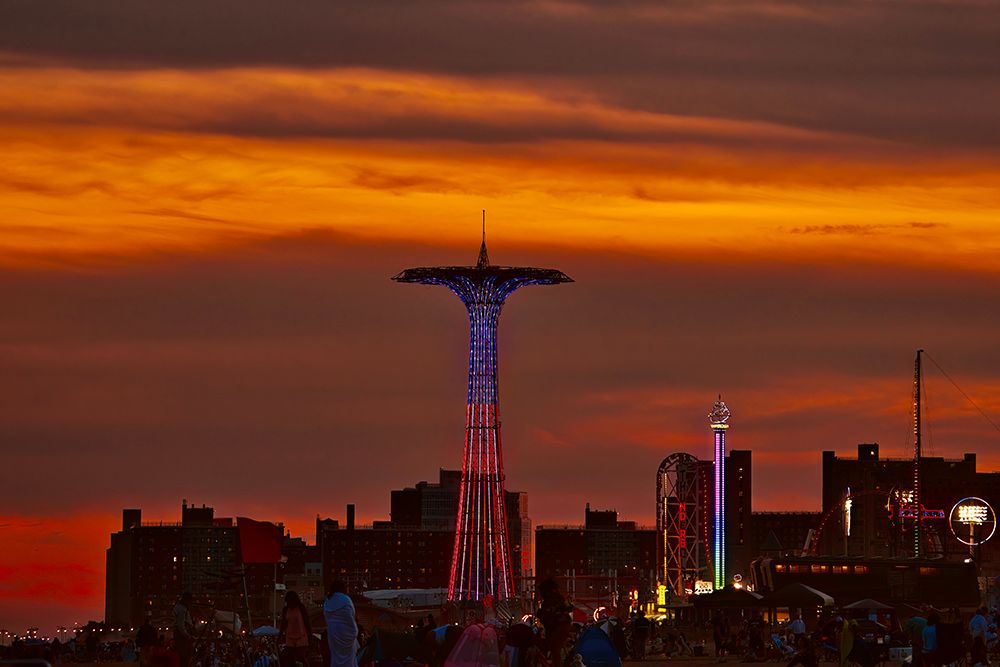 Coney Island Sunset - Iconic Parachute Jump Tower Photography Print