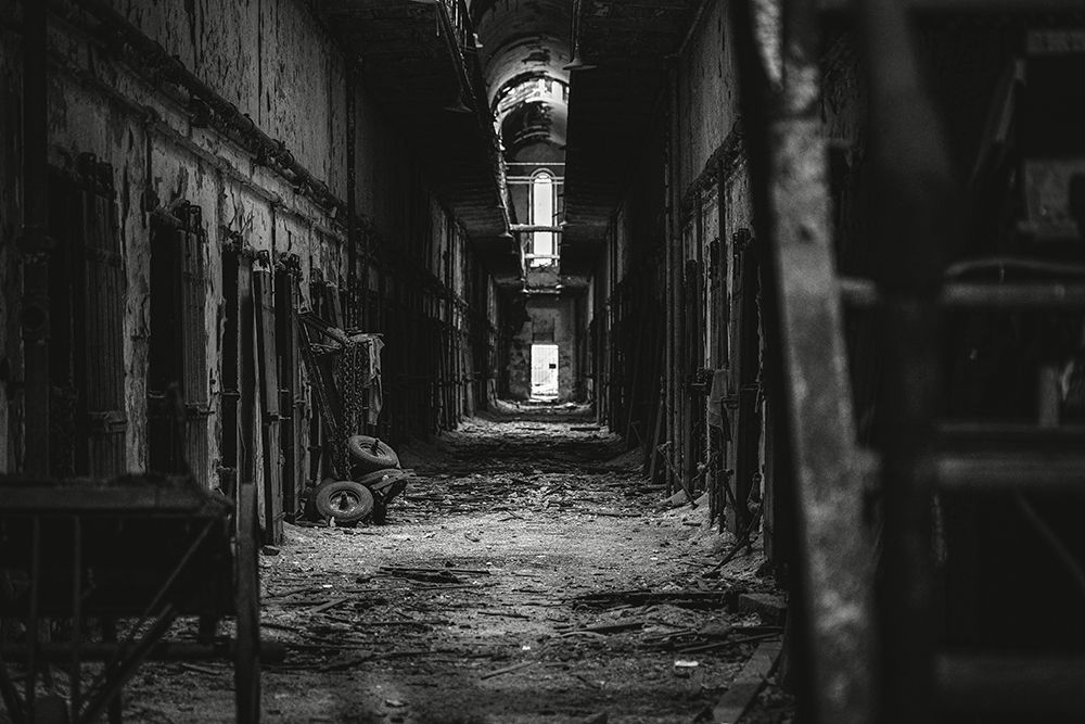 Al Capone's Prison Philadelphia - Black&amp;White Industrial Wall Art