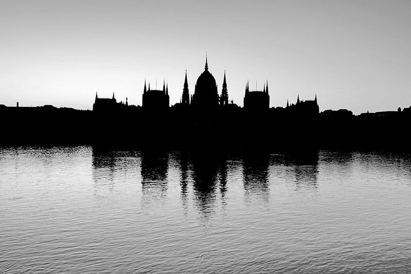 Budapest Parliament Silhouette - Danube Reflection Art