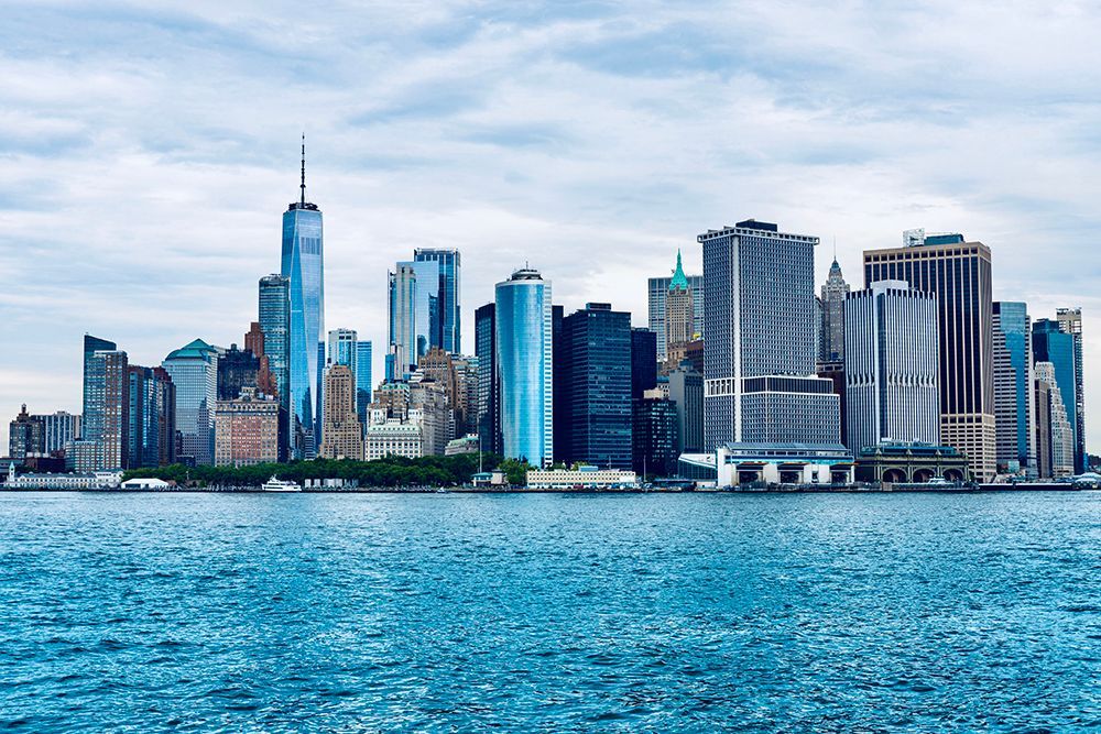 New York City Skyline from Hudson River - Modern Urban Photography Print