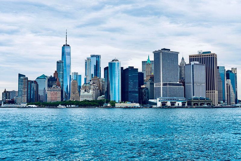 New York City Skyline from Hudson River - Modern Urban Photography Print